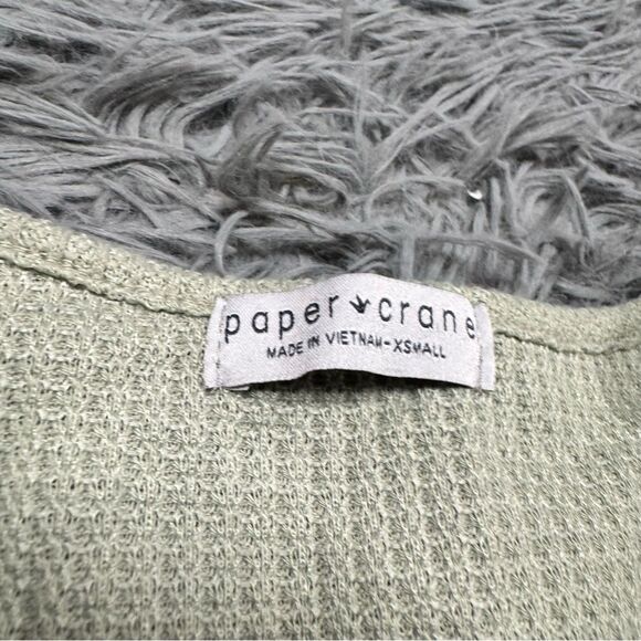 Paper Crane Green Scrunch Front Tank Top Size XS - Picture 3 of 6